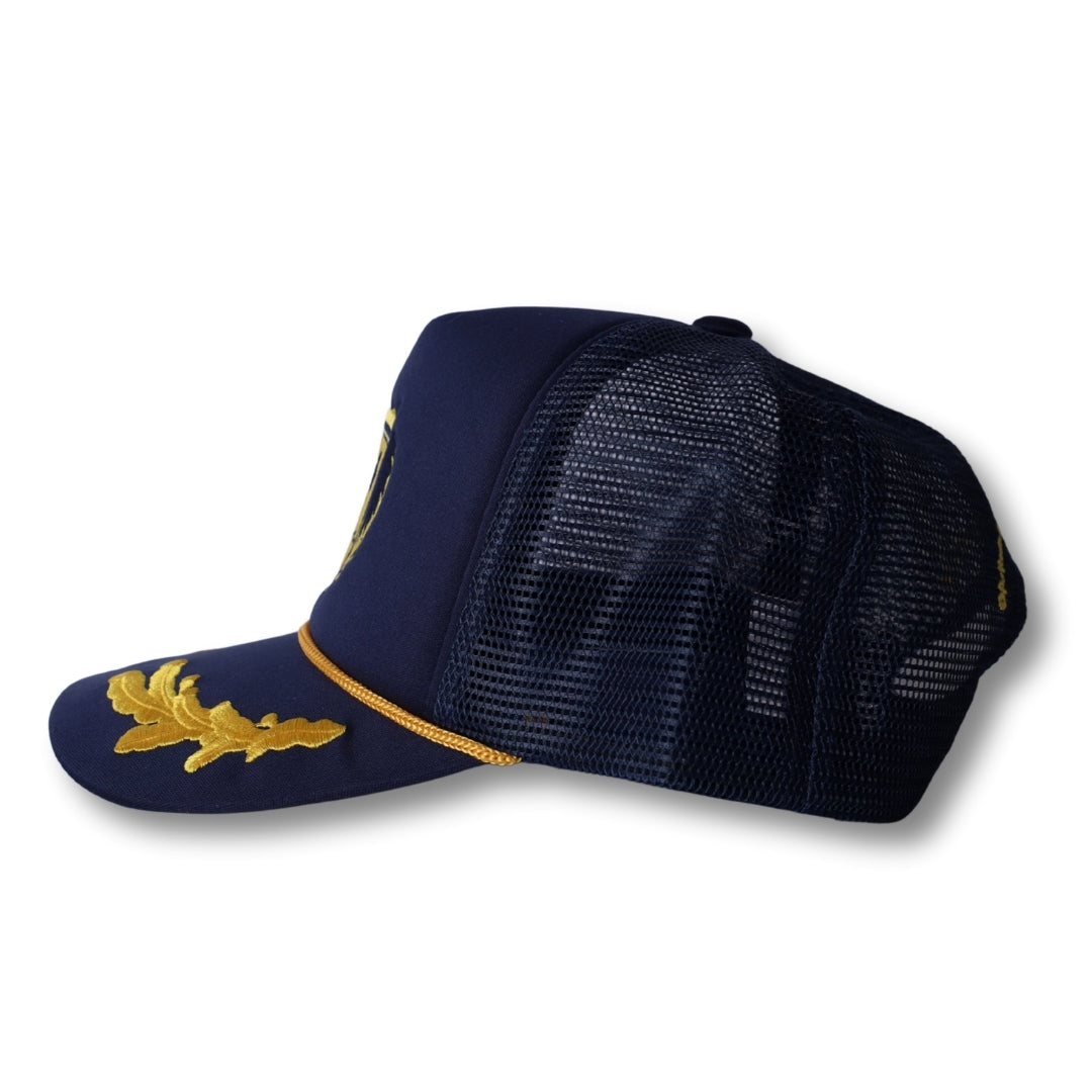 CA-RIO-CA NAVY CAPTAIN HAT with Oak Leaf Trucker Cap