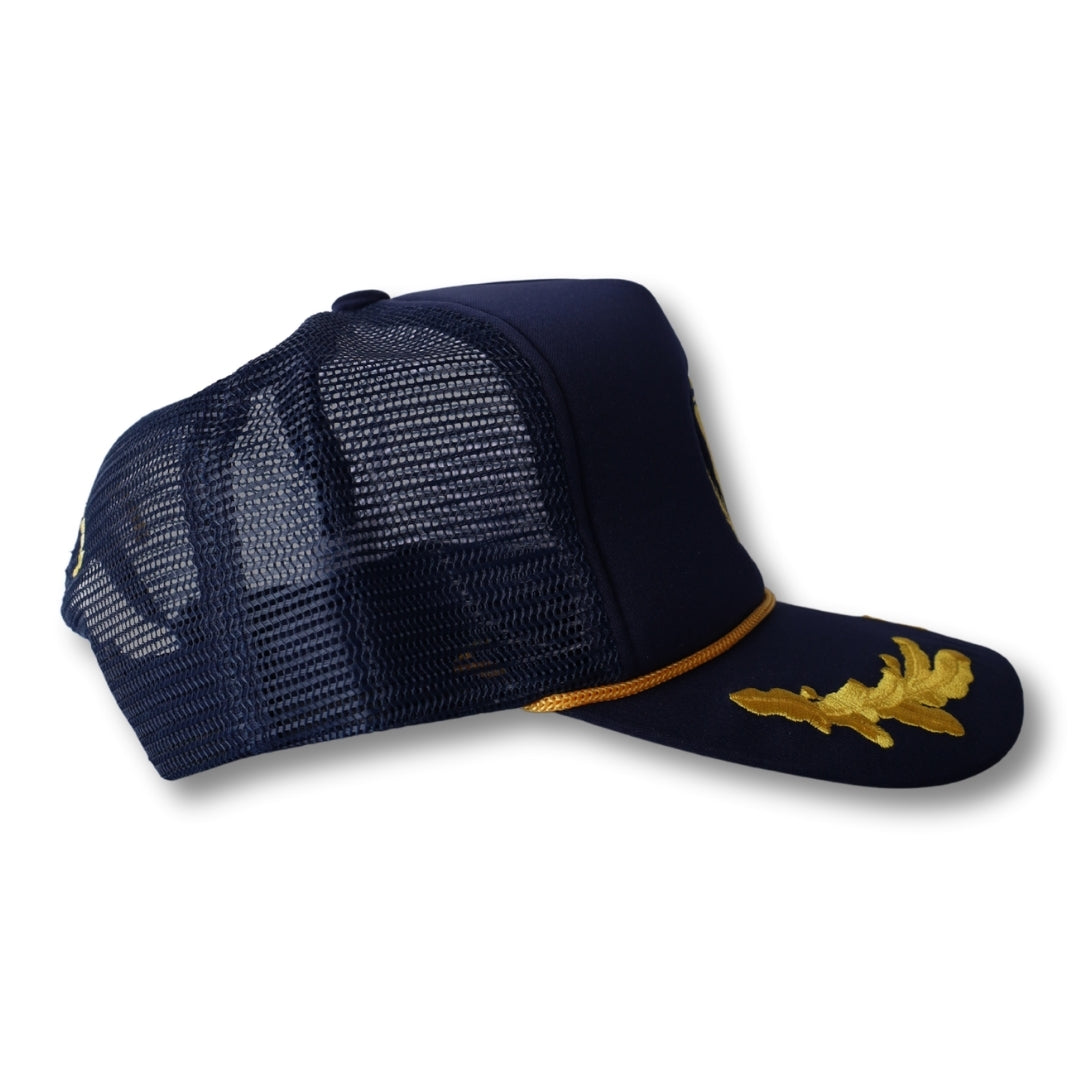 CA-RIO-CA NAVY CAPTAIN HAT with Oak Leaf Trucker Cap