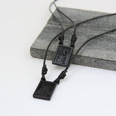 Male Scapular with Cord in 5 colors of Pendant Black, Silver, Vintage Gold, Gold, Graphite Scapular - Men's Necklace - Male Jewelry