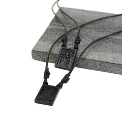 Male Scapular with Cord in 5 colors of Pendant Black, Silver, Vintage Gold, Gold, Graphite Scapular - Men's Necklace - Male Jewelry