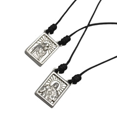 Male Scapular with Cord in 5 colors of Pendant Black, Silver, Vintage Gold, Gold, Graphite Scapular - Men's Necklace - Male Jewelry