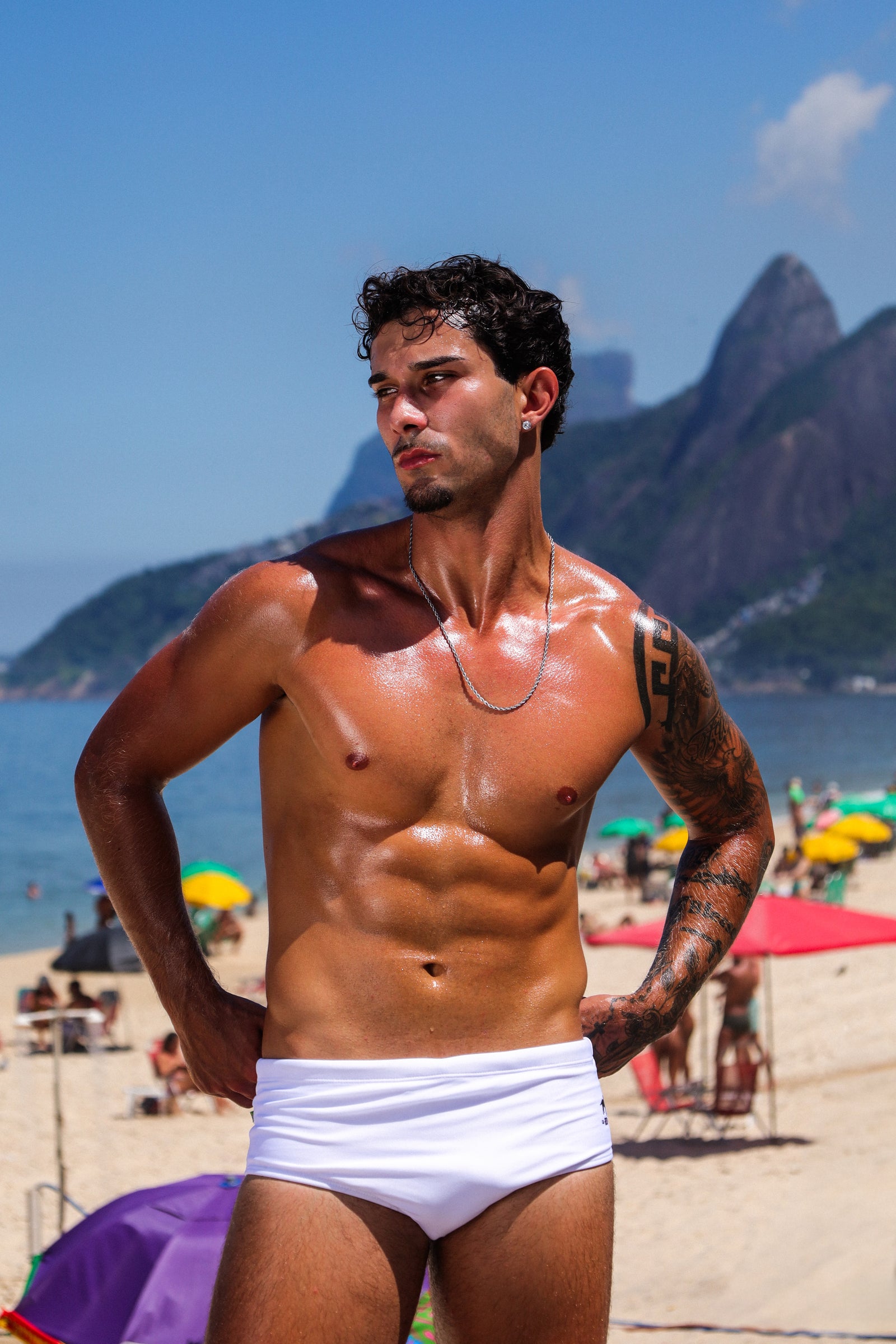 Branco / White Men's Swimming Sunga - Beachwear for Men