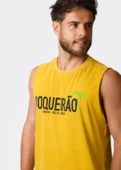 Gostoso Logotipo Regata Ribada com Estampa de Listras em Branco e Preto - Regatas Masculinas