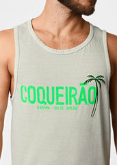 Gostoso Logotipo Regata Ribada com Estampa de Listras em Branco e Preto - Regatas Masculinas