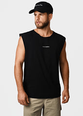 Gostoso Logotipo Regata Ribada com Estampa de Listras em Branco e Preto - Regatas Masculinas