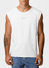 Gostoso Logotipo Regata Ribada com Estampa de Listras em Branco e Preto - Regatas Masculinas