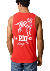 Gostoso Camiseta De Tirantes Acanalada Con Estampado De Rayas En Blanco Y Negro Logotipo - Camisetas De Tirantes Hombre