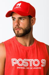 Chapéu de Caminhoneiro Bordado com Listras Gostoso Logotipo Preto e Branco