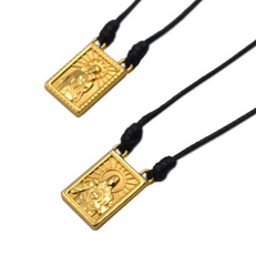 Male Scapular with Cord in 5 colors of Pendant Black, Silver, Vintage Gold, Gold, Graphite Scapular - Men's Necklace - Male Jewelry