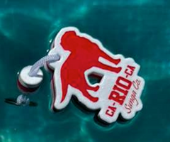 CA-RIO-CA logo shape EVA foam floating keychain—boat key tag