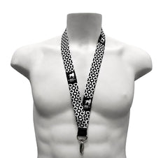 LOGOTIPO LANYARD Negro, Azul, Rojo Y Blanco - Porta Llavero