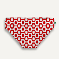 RED & WHITE PAVEMENT SUNGA in Brief & Classic cut - Men's Designer Swimwear