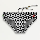 SUNGA PRETA E BRANCA ESTAMPADA ASFALTO em corte Clássico e Sunga - Moda Praia Masculina de Grife
