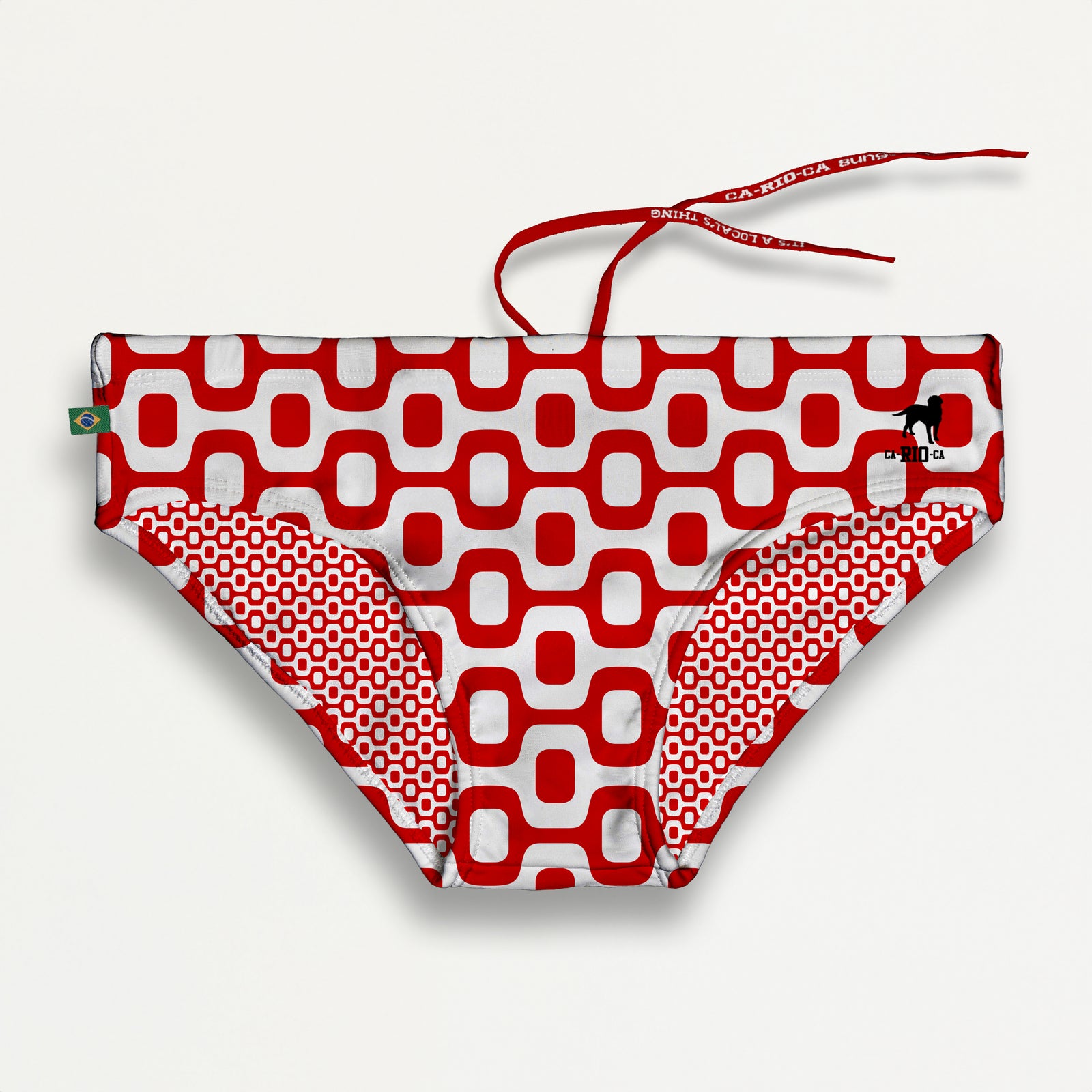 RED & WHITE PAVEMENT SUNGA in Brief & Classic cut - Men's Designer Swimwear - *Pre-order
