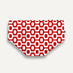 RED & WHITE PAVEMENT SUNGA in Brief & Classic cut - Men's Designer Swimwear