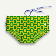 GREEN & YELLOW PAVEMENT SUNGA in Brief & Classic cut - Men's Designer Swimwear