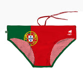 Portuguese flag-themed underwear with a logo on a white background