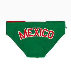 Green item with 'MEXICO' printed in red on a white background