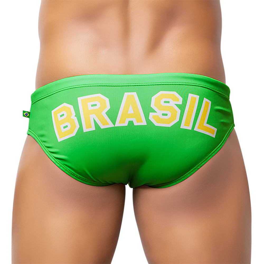 TEAM BRASIL FLAG SUNGA - Men's Designer Swimwear - Men's Brazilian Sunga