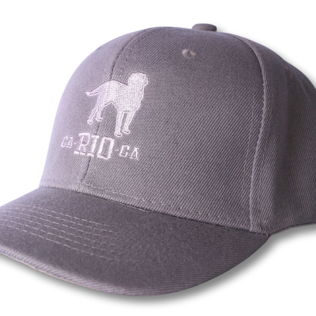 Gorra trucker bordada con rayas en negro y blanco de Gostoso Logotipo