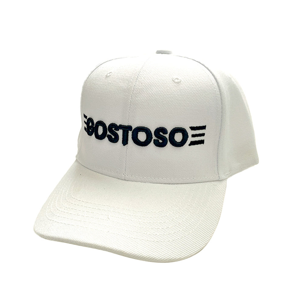 Chapéu de Caminhoneiro Bordado com Listras Gostoso Logotipo Preto e Branco