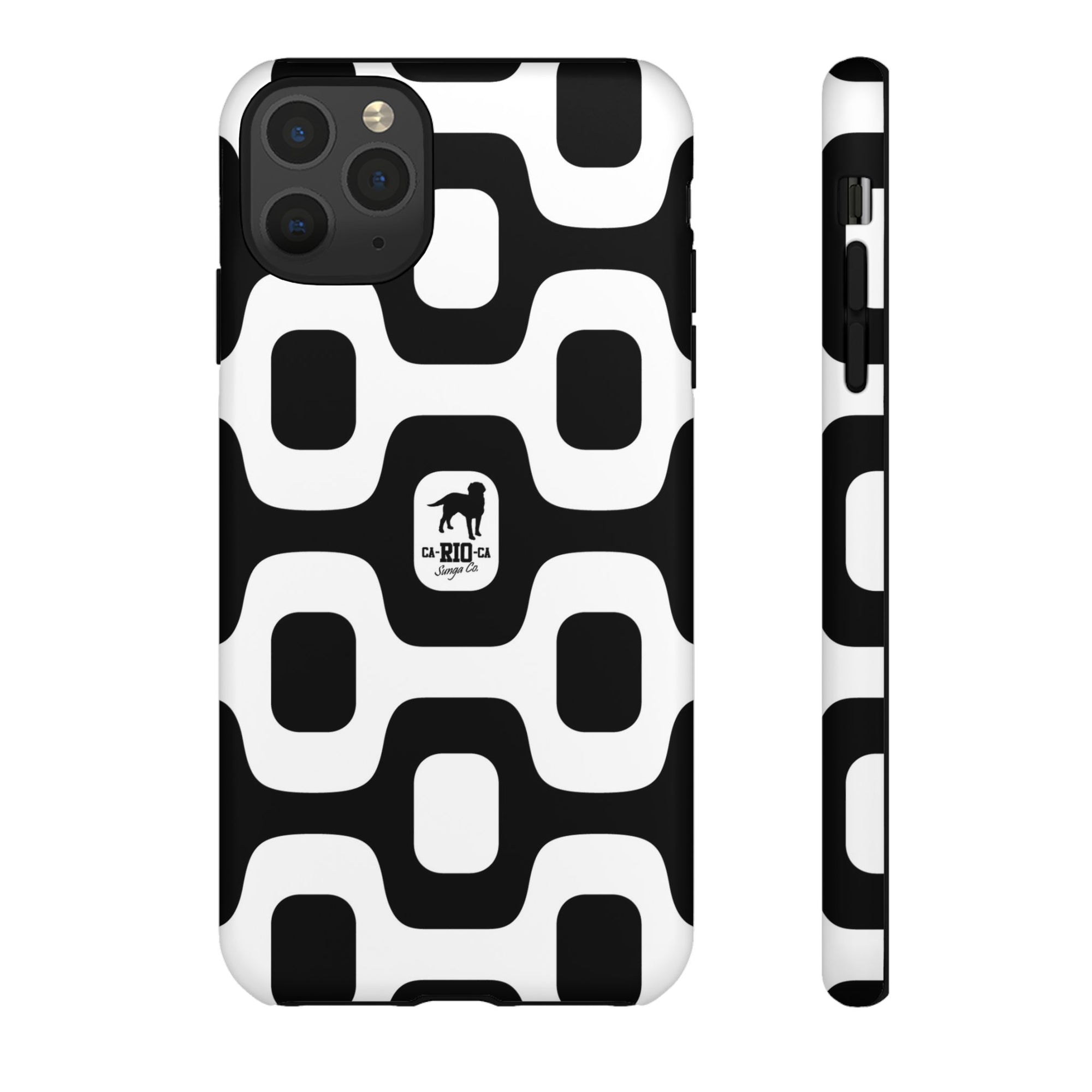 CA-RIO-CA Sunga Co. Black Ipanema Pavement & Logotipo Iphone Cases