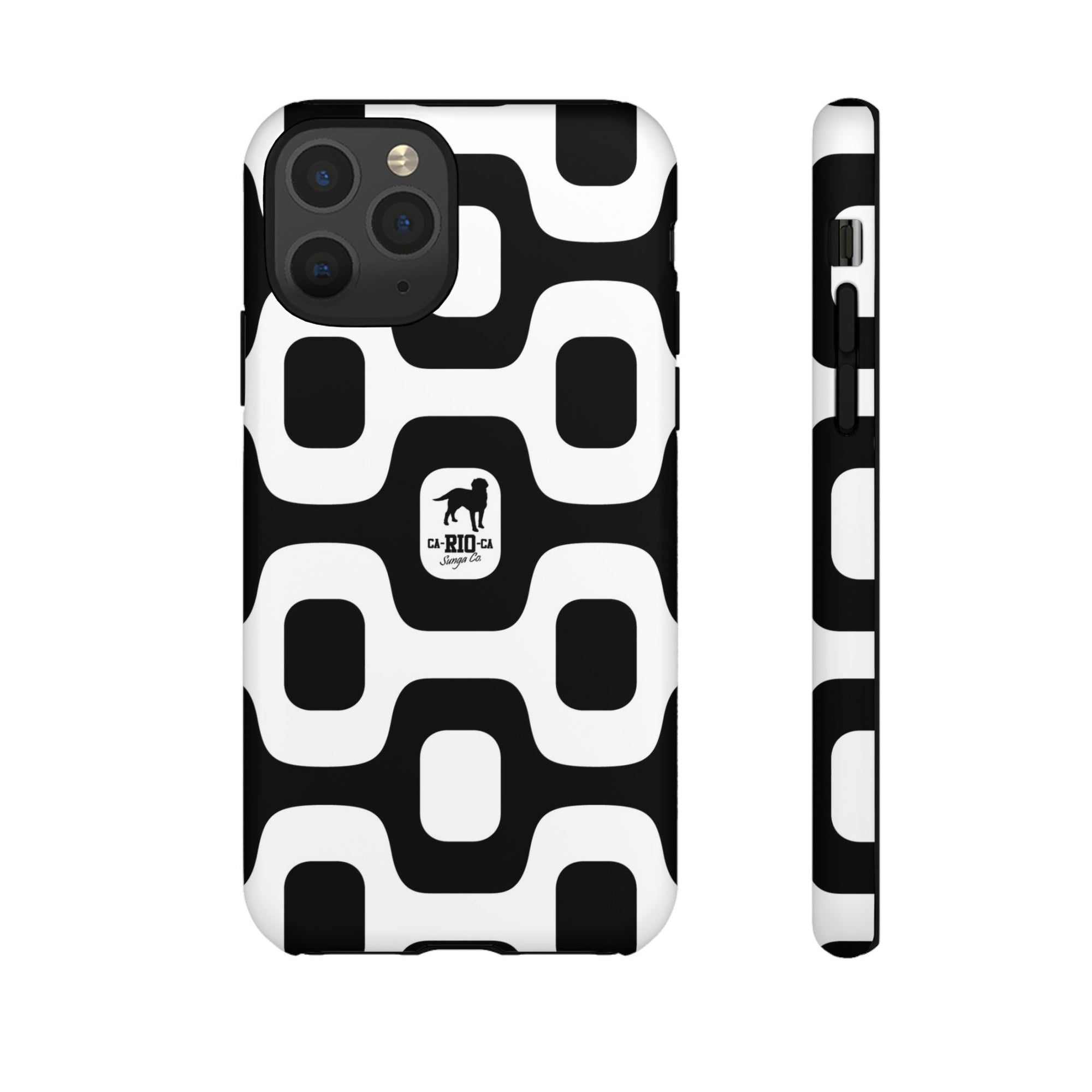 CA-RIO-CA Sunga Co. Black Ipanema Pavement & Logotipo Iphone Cases