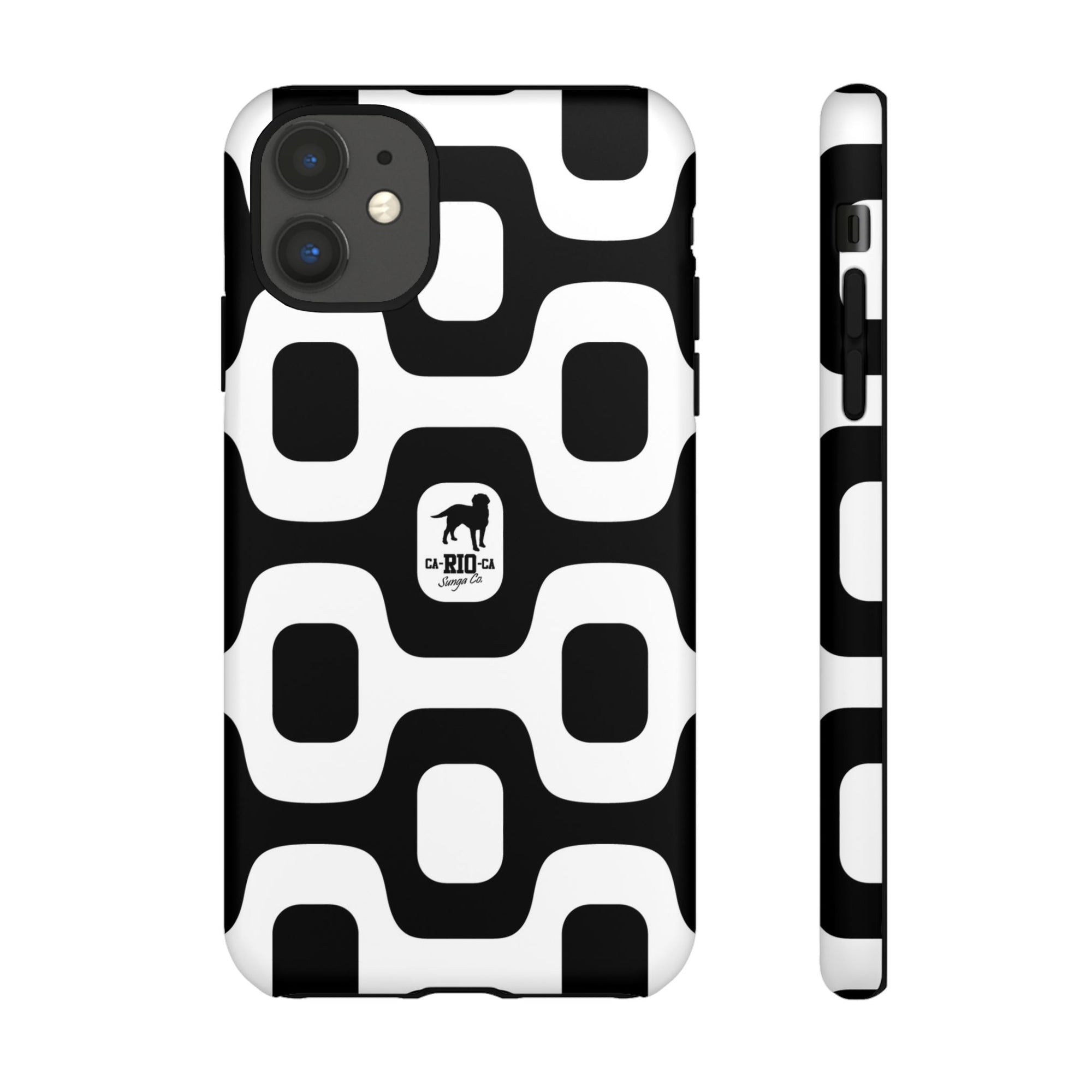 CA-RIO-CA Sunga Co. Black Ipanema Pavement & Logotipo Iphone Cases