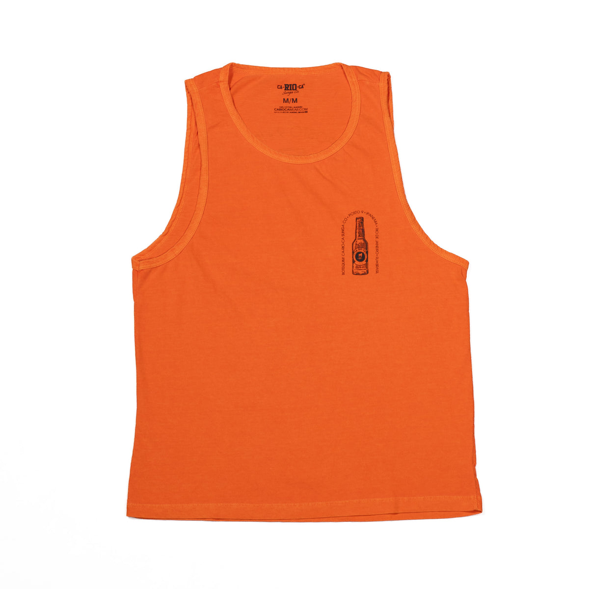 Gostoso Logotipo Regata Ribada com Estampa de Listras em Branco e Preto - Regatas Masculinas