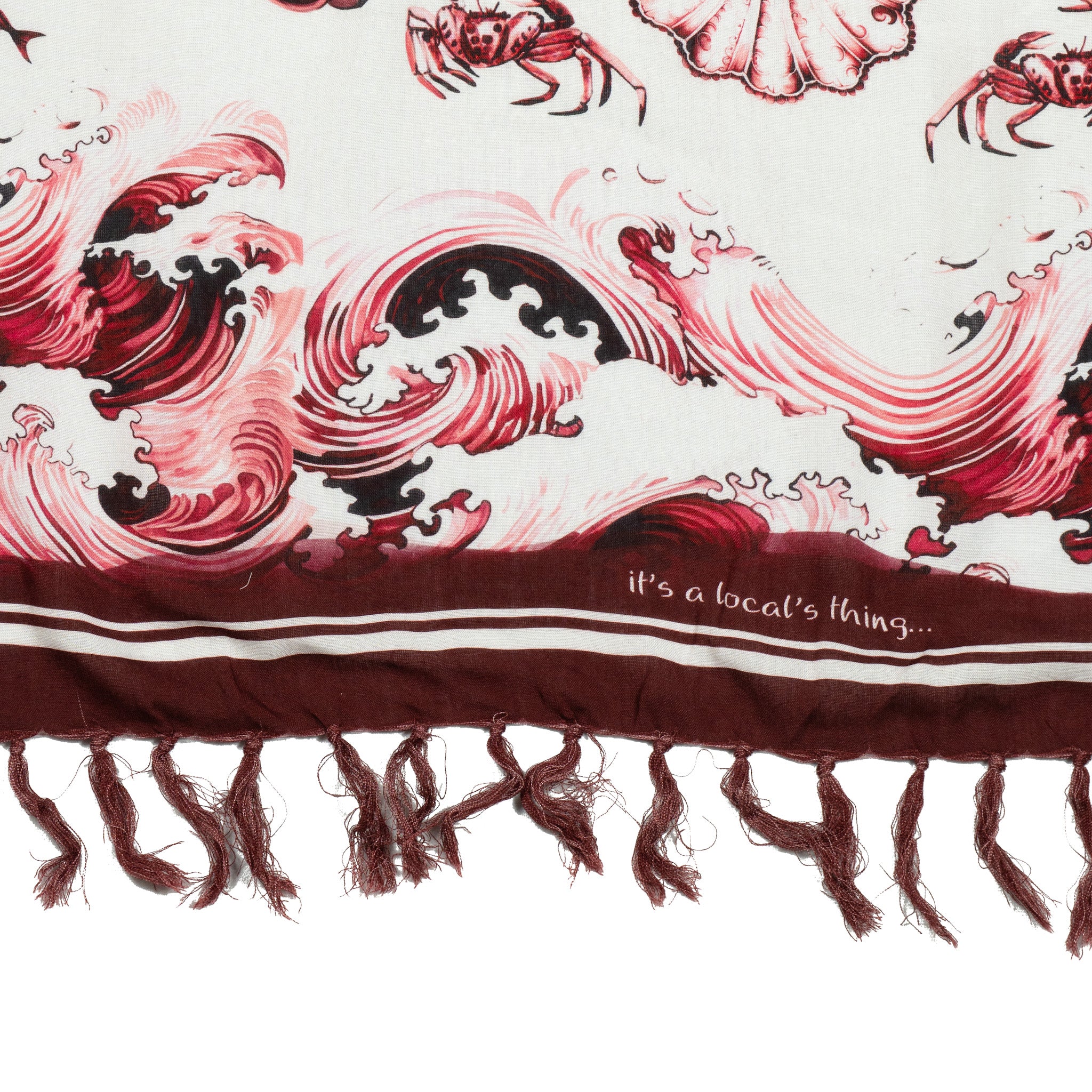 REI NETUNO 🧜🏽‍♀️ Burgundy Canga de Praia- Brazilian Beach Towel (Sarong / Pareo)