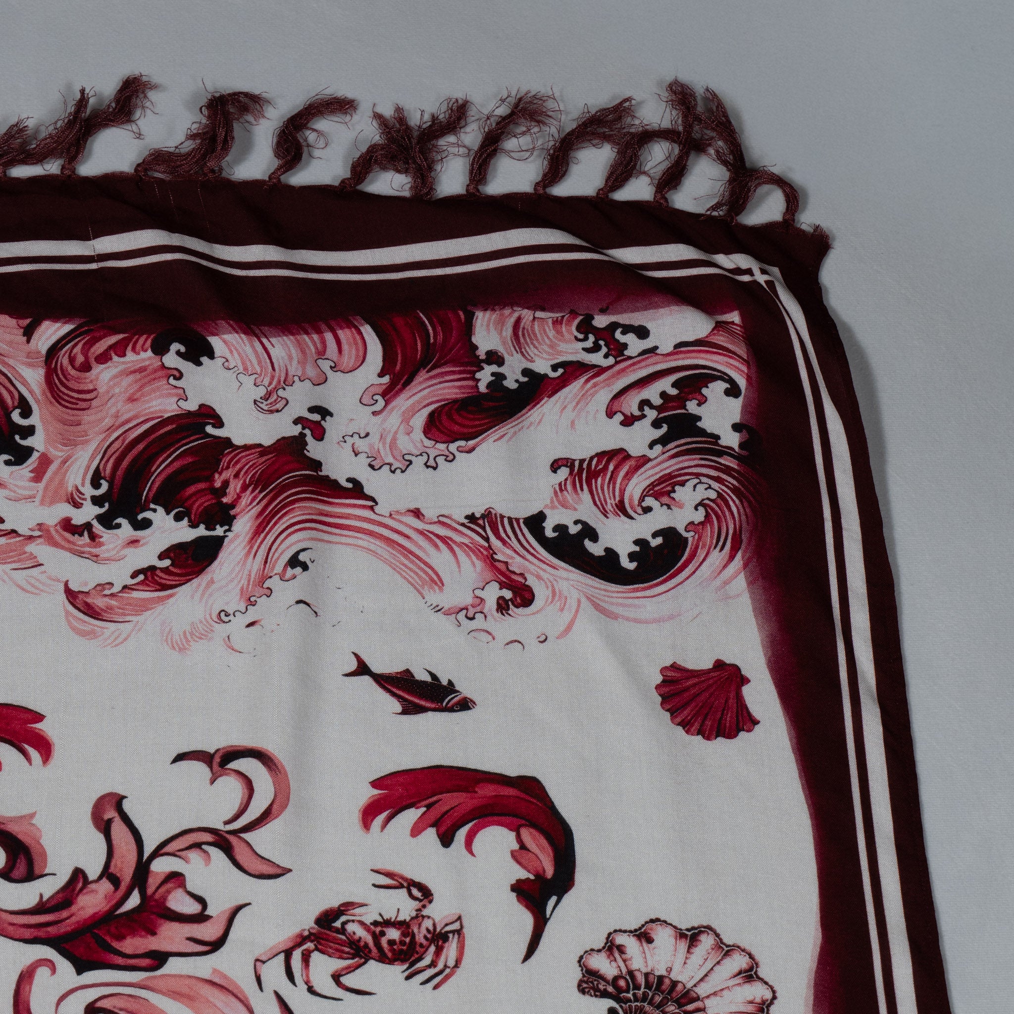 REI NETUNO 🧜🏽‍♀️ Burgundy Canga de Praia- Brazilian Beach Towel (Sarong / Pareo)