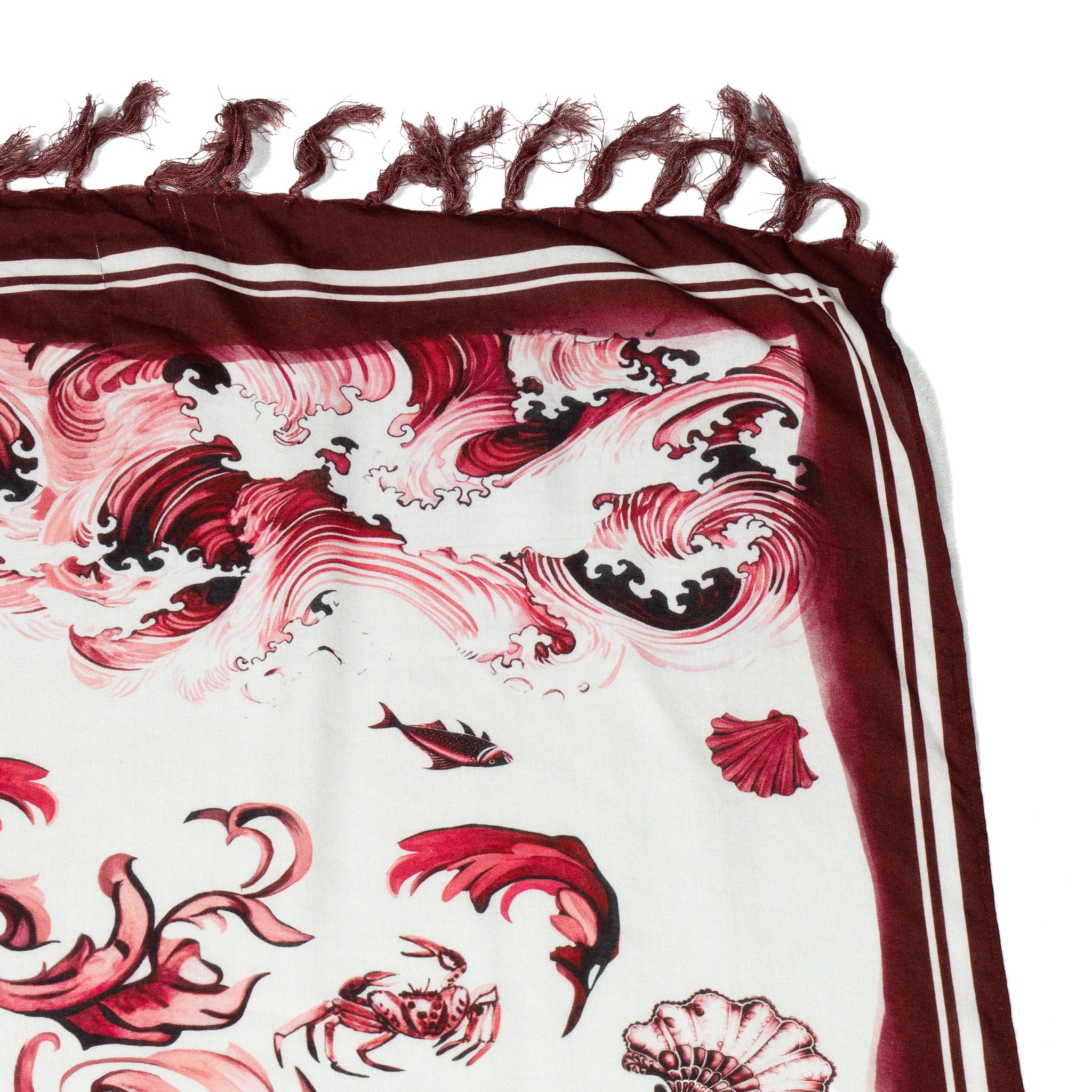 REI NETUNO 🧜🏽‍♀️ Burgundy Canga de Praia- Brazilian Beach Towel (Sarong / Pareo)