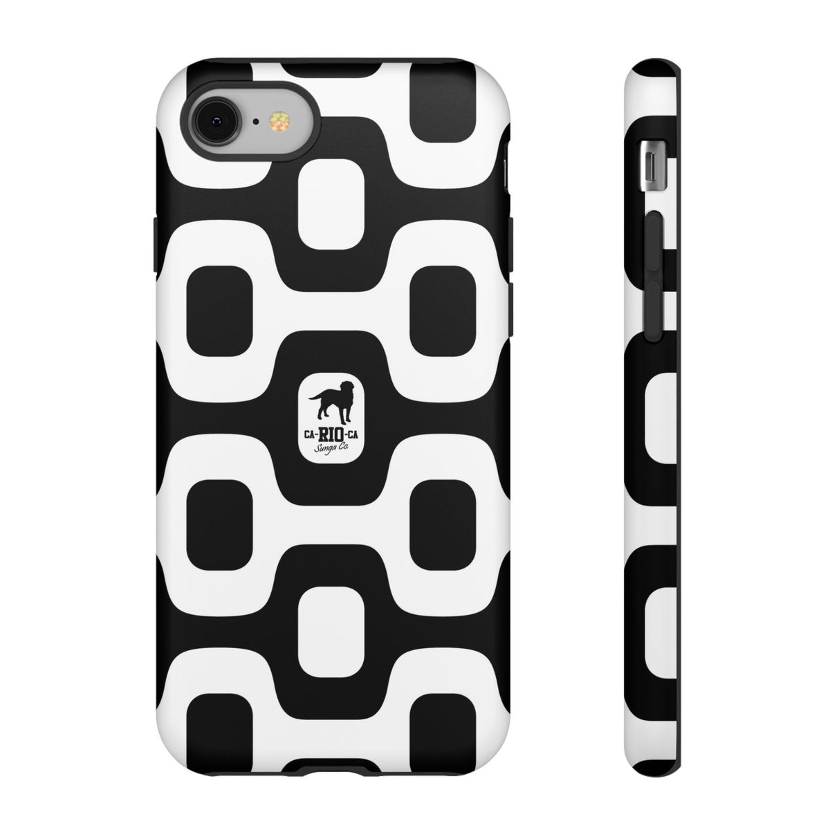 CA-RIO-CA Sunga Co. Black Ipanema Pavement &amp; Logotipo Iphone Cases