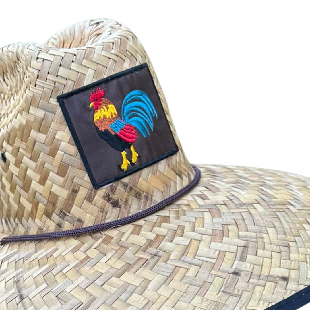 Rooster 🐓 Patch Lifeguard Straw Hat  - CLEARANCE / FINAL SALES