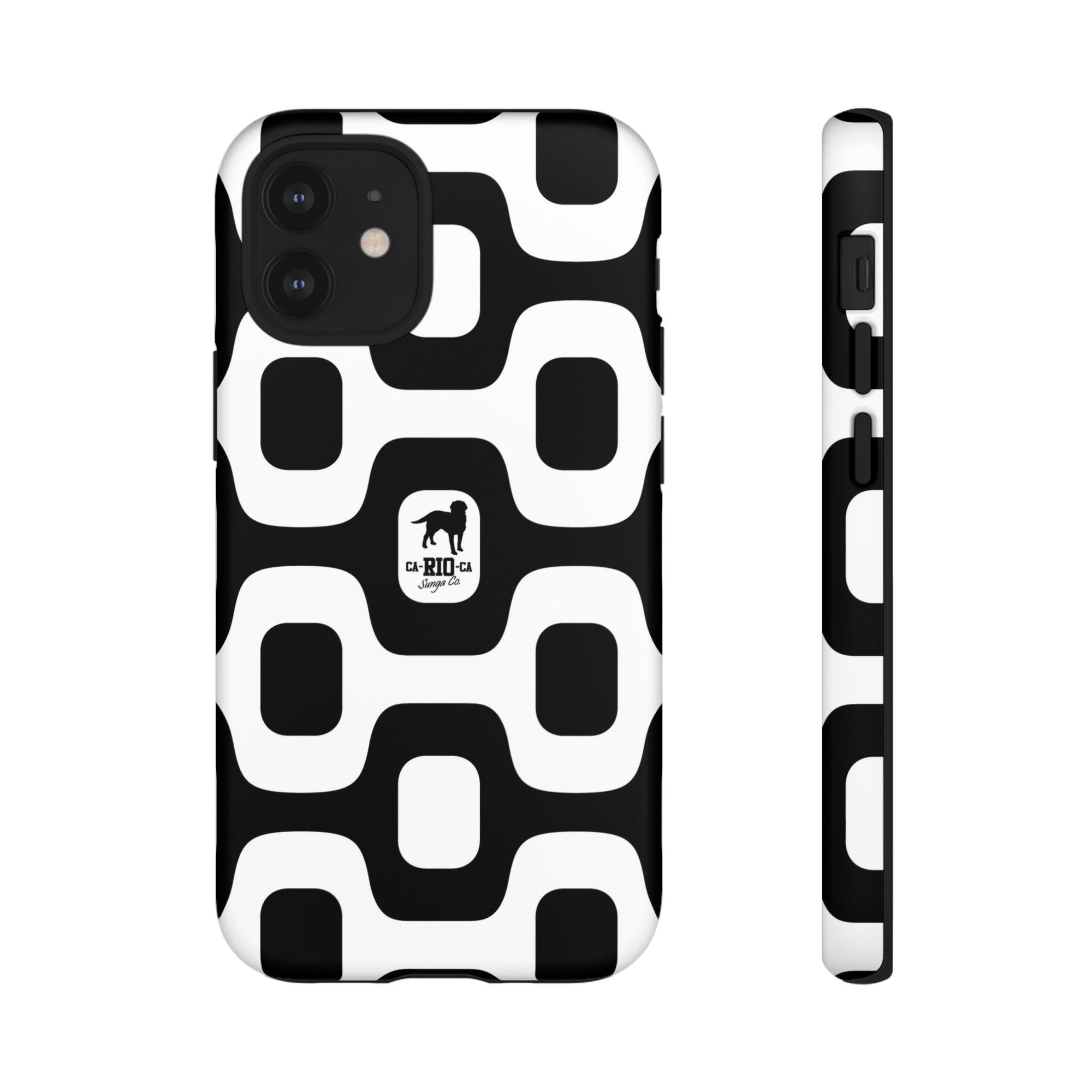 CA-RIO-CA Sunga Co. Black Ipanema Pavement & Logotipo Iphone Cases