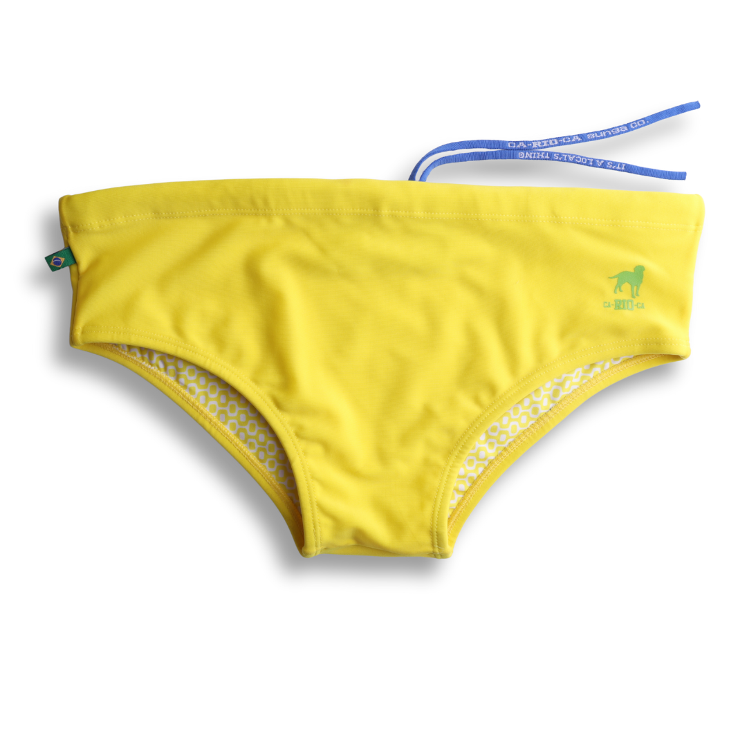 Sunga Masculina Lisa Amarelo Limão - Moda Praia para Homens