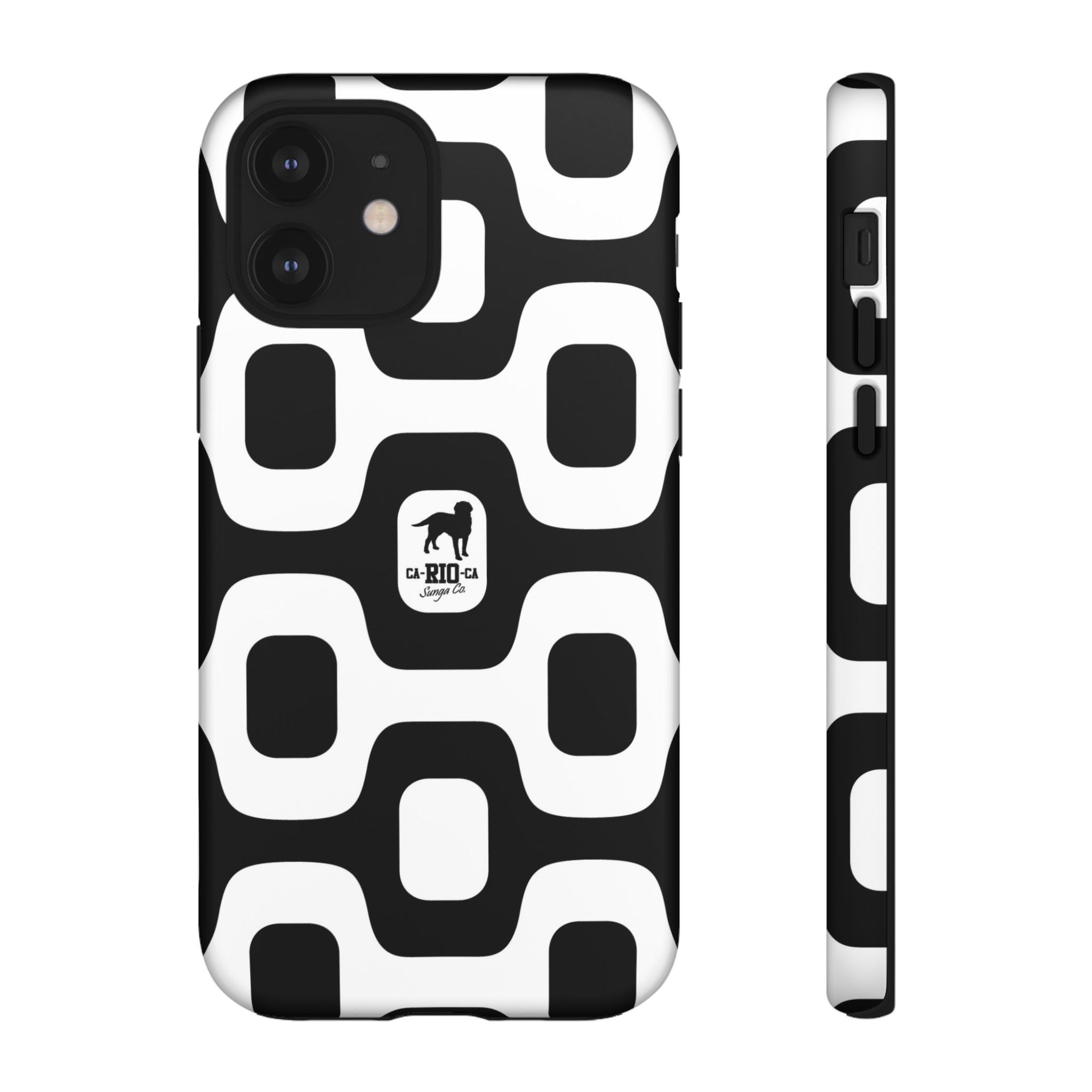 CA-RIO-CA Sunga Co. Black Ipanema Pavement & Logotipo Iphone Cases