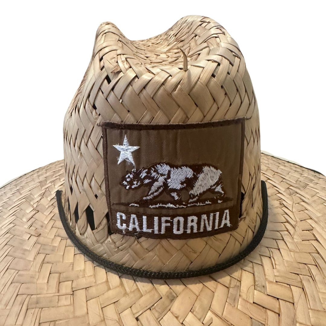 Chapéu de Palha Salva-Vidas com Patch Califórnia 🐻