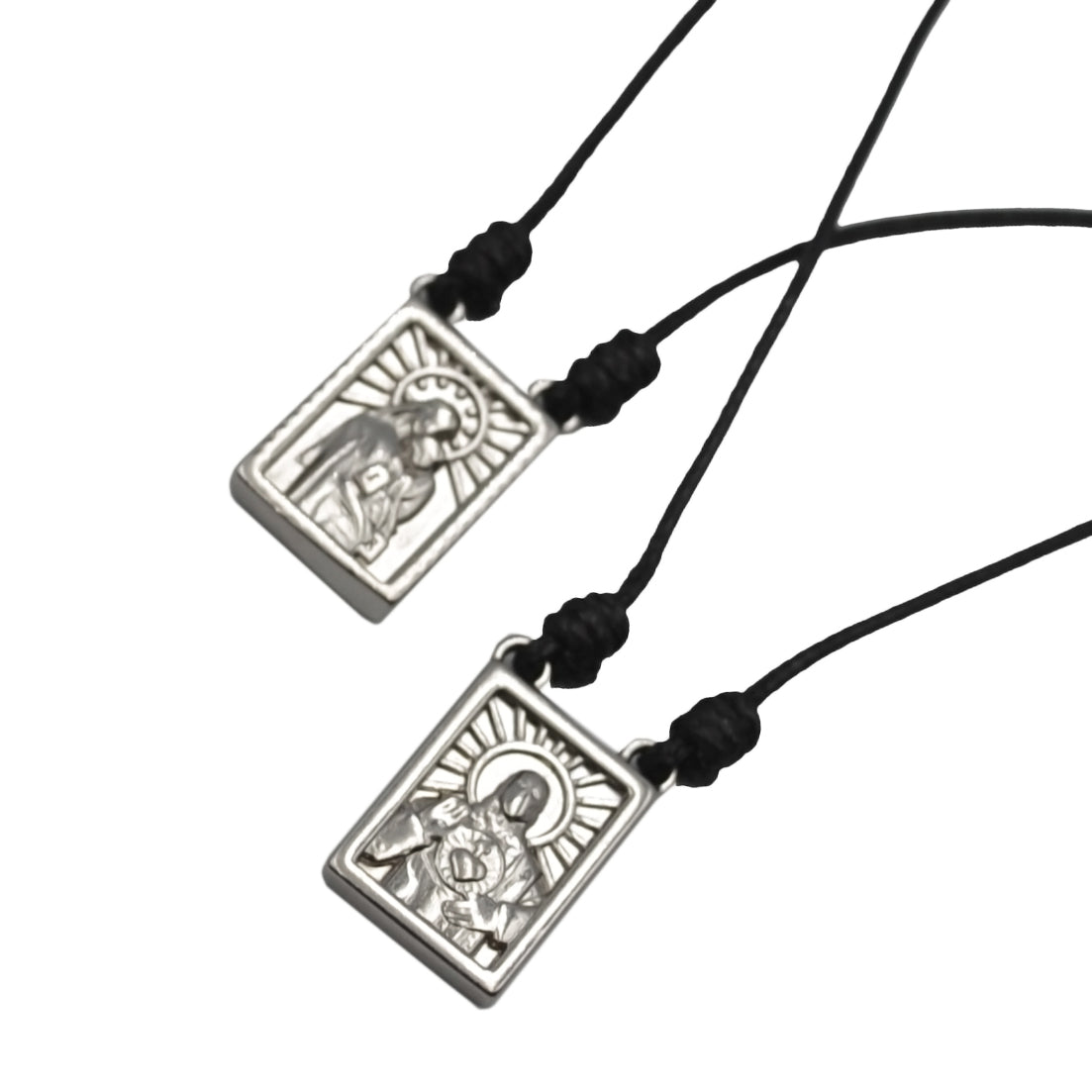 Male Scapular with Cord in 5 colors of Pendant Black, Silver, Vintage Gold, Gold, Graphite Scapular  - Men&#39;s Necklace - Male Jewelry