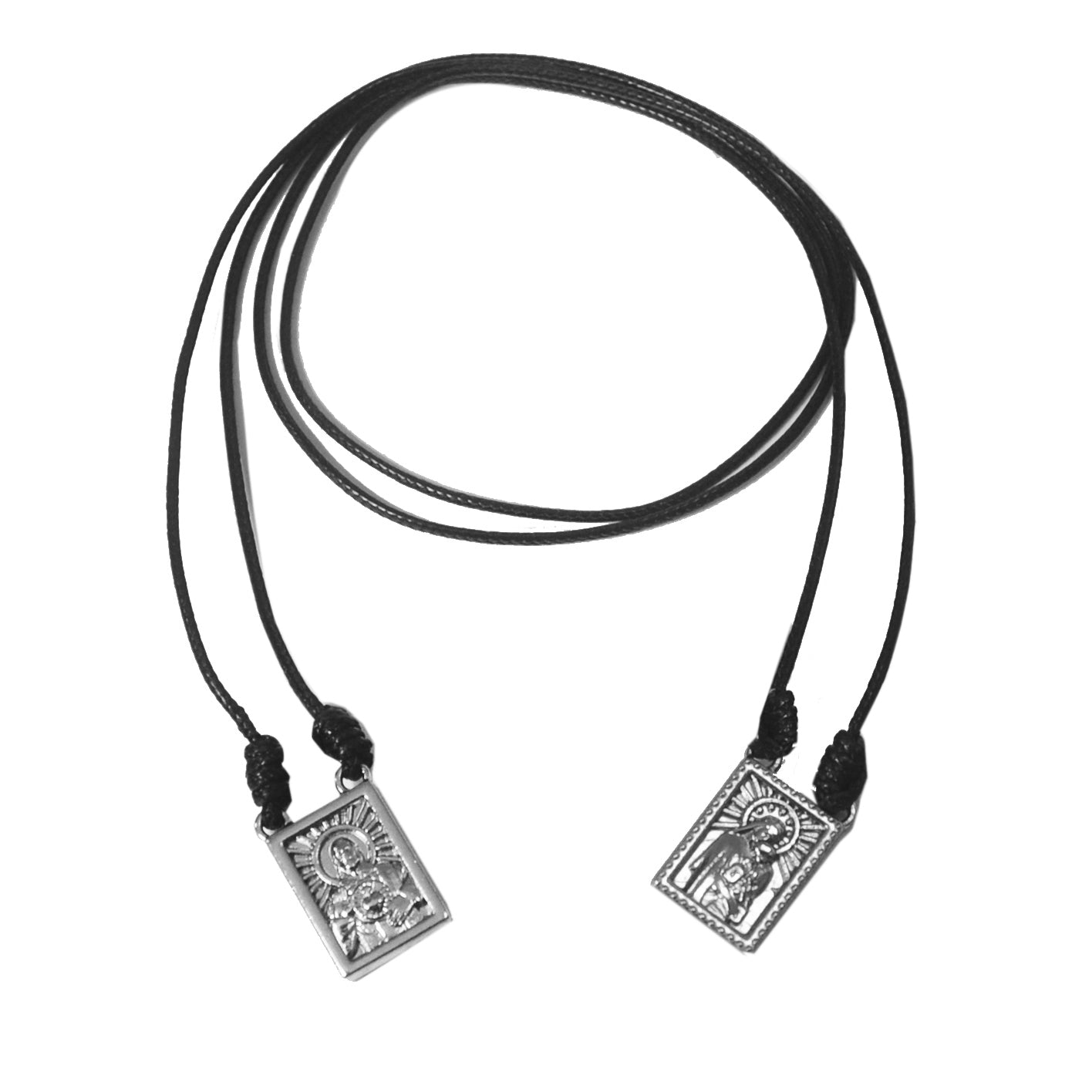 Male Scapular with Cord in 5 colors of Pendant Black, Silver, Vintage Gold, Gold, Graphite Scapular  - Men's Necklace - Male Jewelry