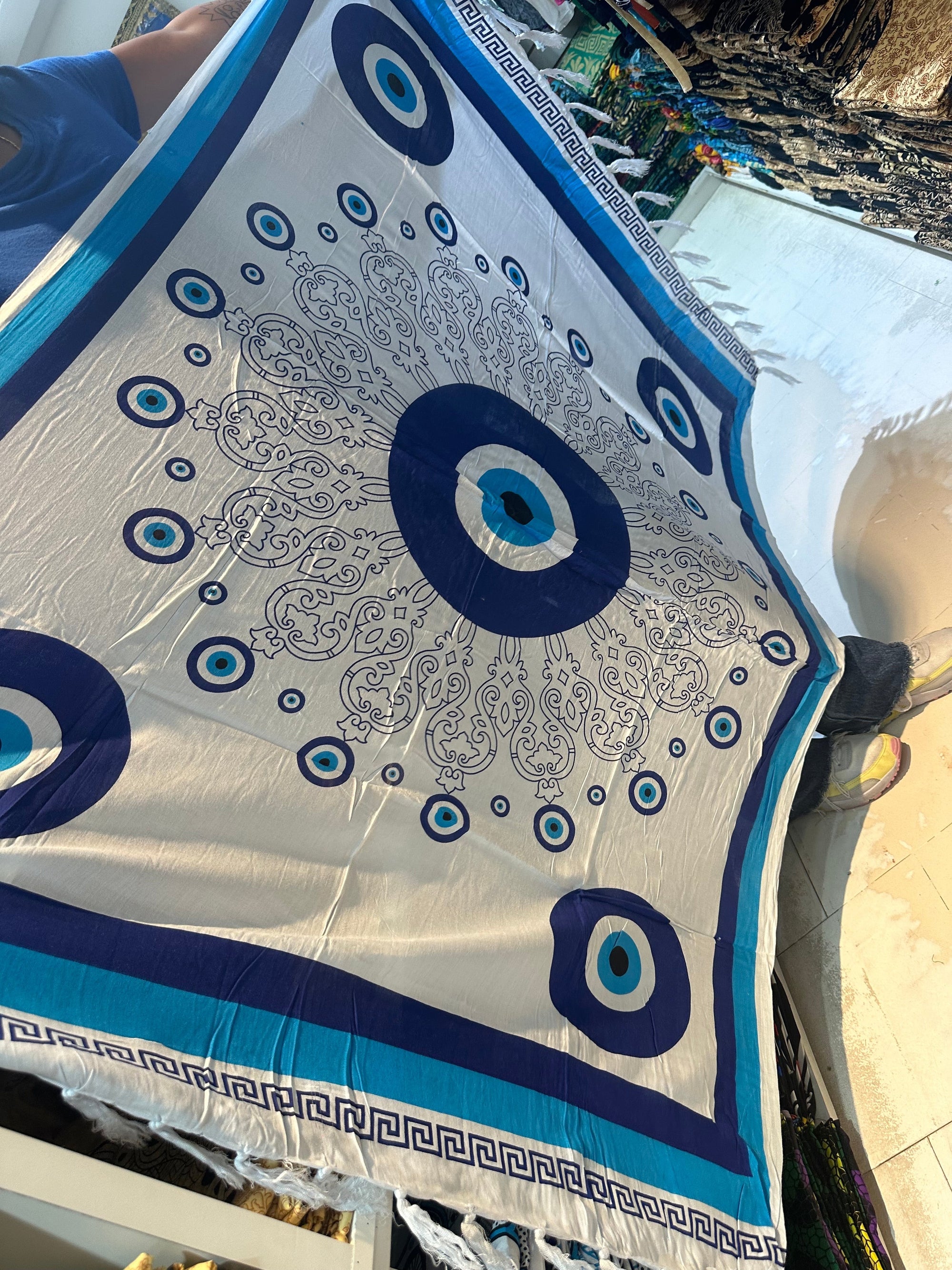 Greek Eye Canga Brazilian Beach Towel (Sarong/Pareo)