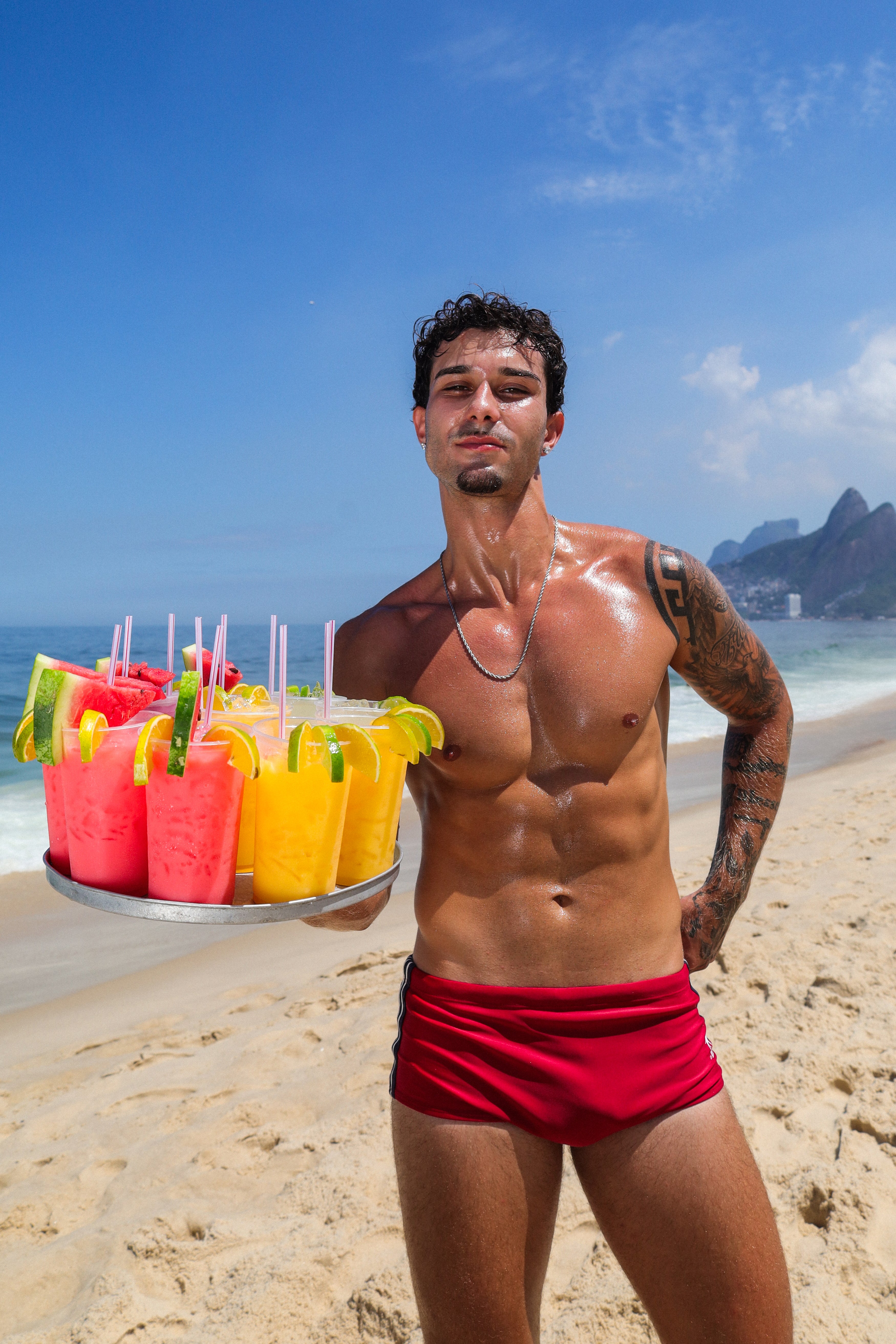 Galão Vermelho Sunga - Designer Swim Shorts
