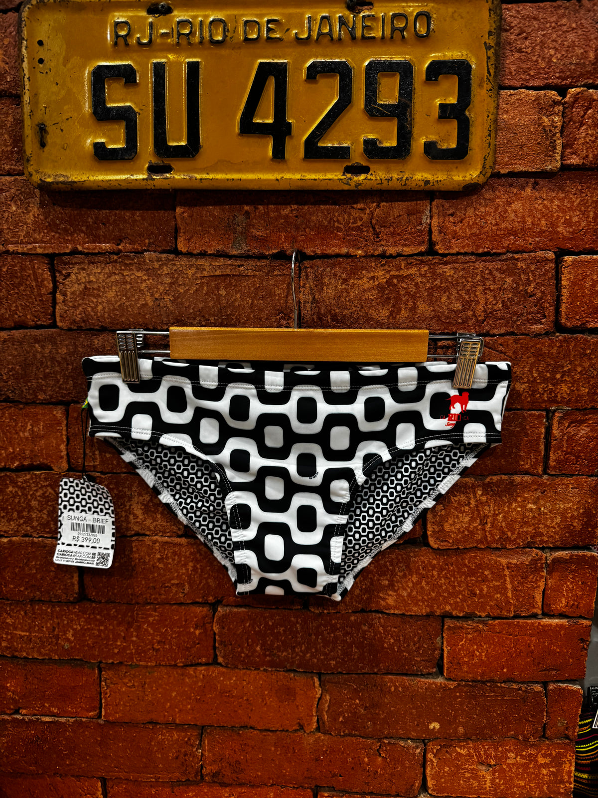 BLACK &amp; WHITE  PAVEMENT SUNGA in Brief &amp; Classic cut - Men's Designer Swimwear (Copy)