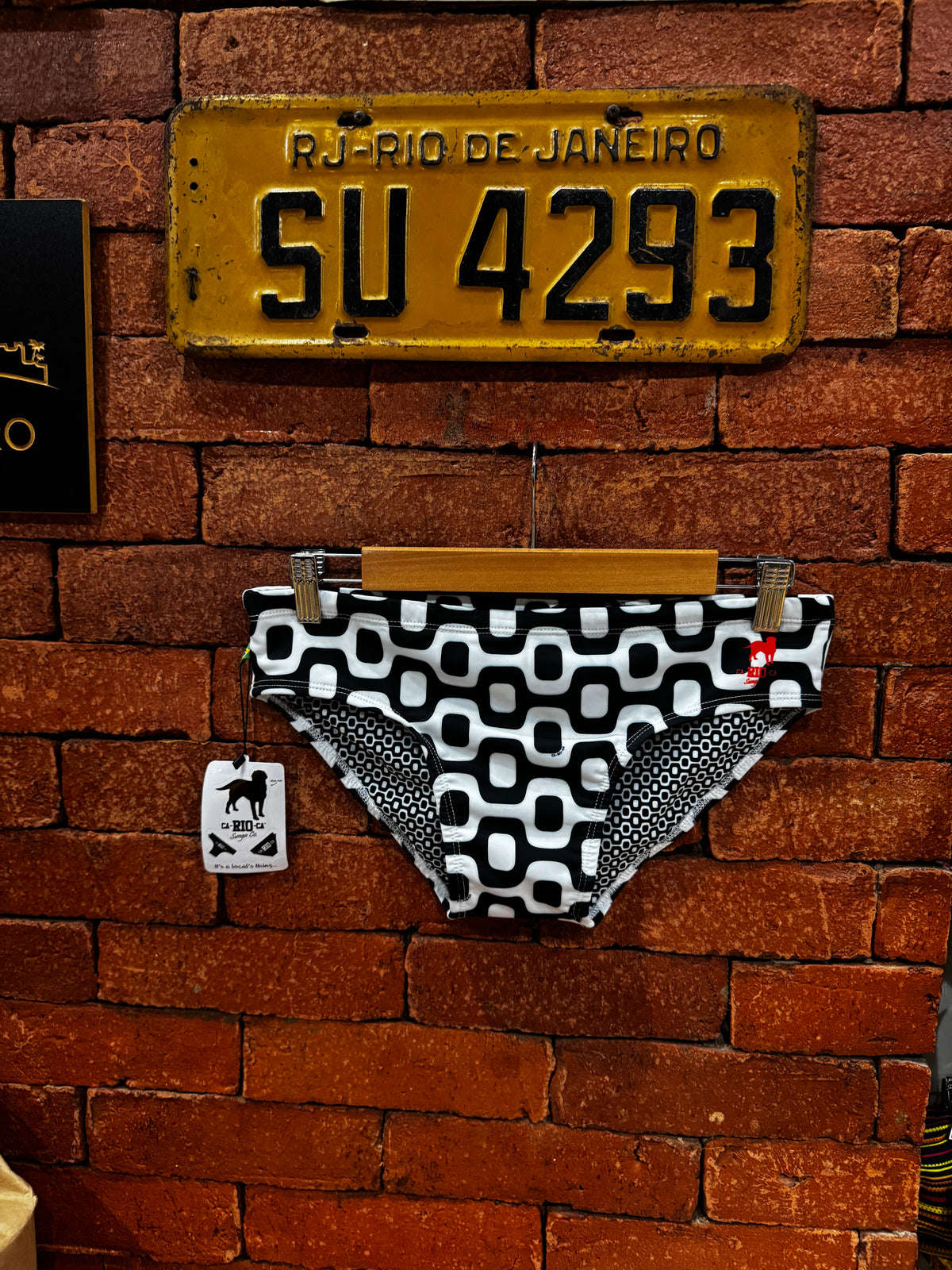 BLACK & WHITE  PAVEMENT SUNGA in Brief & Classic cut - Men's Designer Swimwear (Copy)