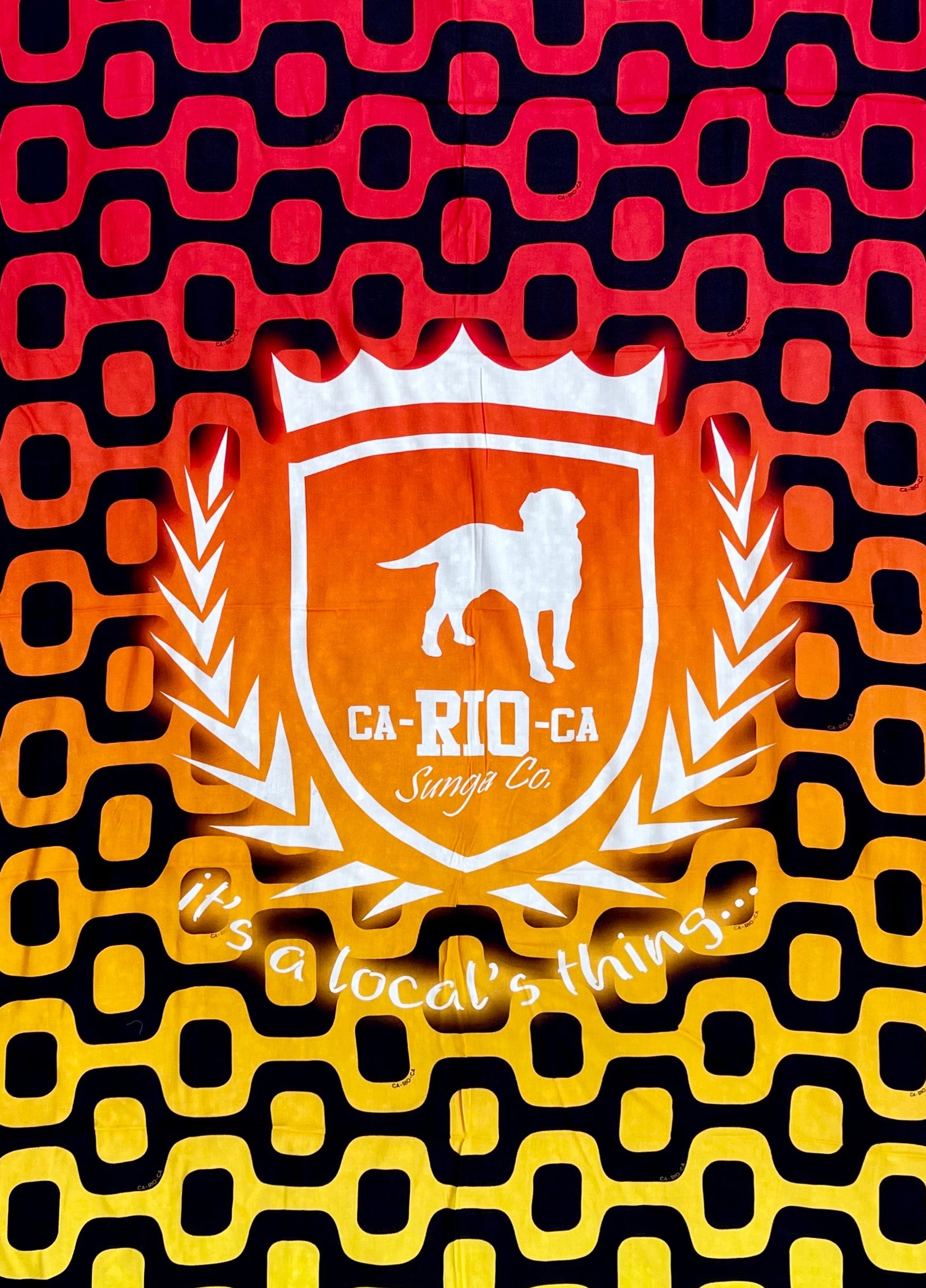CA-RIO-CA Sunga Co. Black Logotipo, Canga de Praia- Toalha de Praia Brasileira (Sarong / Pareo) - LIQUIDAÇÃO / VENDAS FINAIS