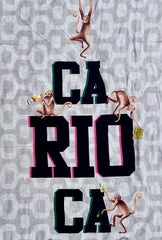 CA-RIO-CA Loco Monkey 🐒 Canga de Praia- Brazilian Beach Towel (Sarong / Pareo)