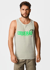 Gostoso Logotipo Regata Ribada com Estampa de Listras em Branco e Preto - Regatas Masculinas