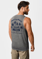 Gostoso Logotipo Regata Ribada com Estampa de Listras em Branco e Preto - Regatas Masculinas