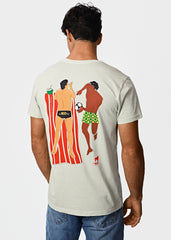 Gostoso Logotipo Regata Ribada com Estampa de Listras em Branco e Preto - Regatas Masculinas