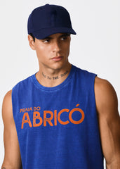 Gostoso Logotipo Regata Ribada com Estampa de Listras em Branco e Preto - Regatas Masculinas